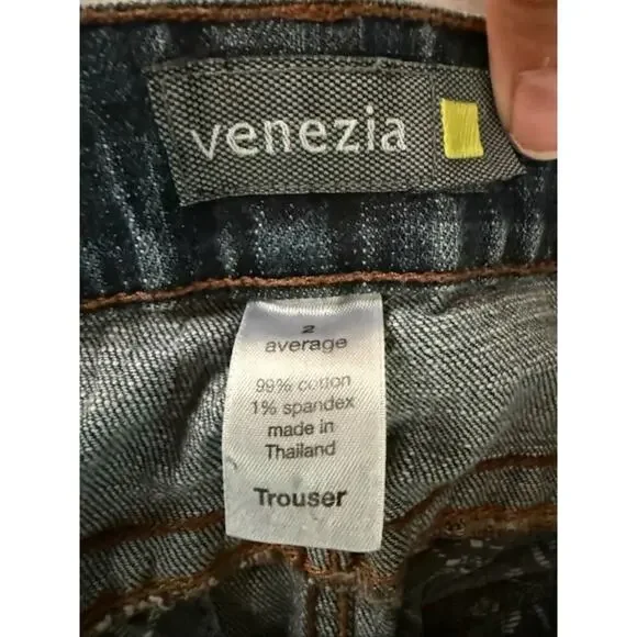 Venezia Women's Blue Flare & Wide Leg Jeans - Picture 2 of 4